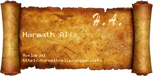 Harmath Aliz névjegykártya